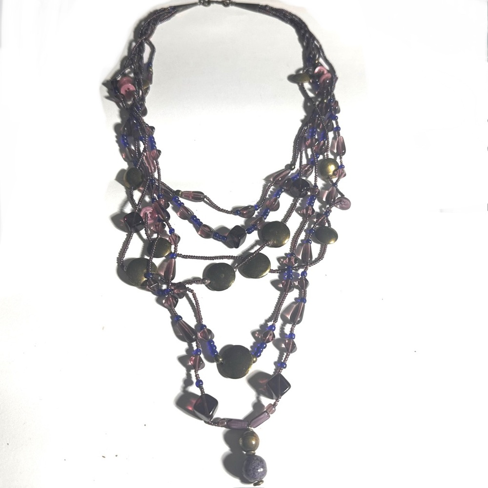 Dramatic Whimsigoth Statement Necklace Layered Be… - image 5